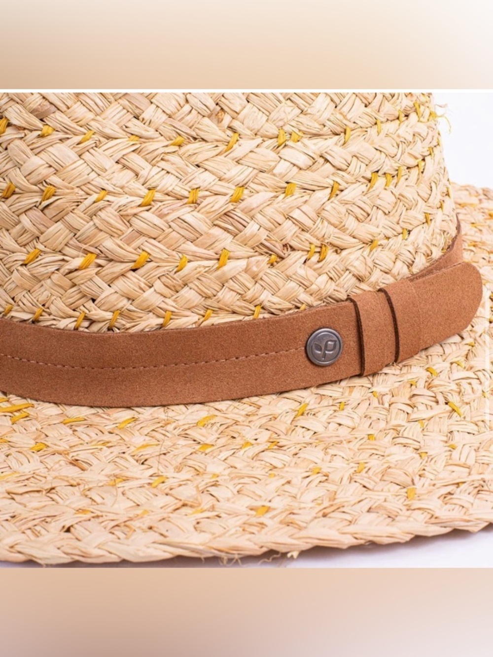 Pistil Skiff Sun Hat - Braided Raffia Sun Hat with Suede Hat Band - Picture 4 of 15